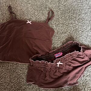 EDIKTED Brown PJ set